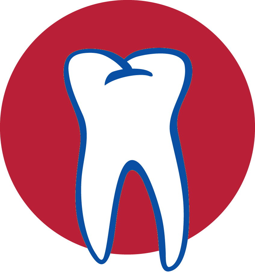 Icon Zahn roter Hintergrund